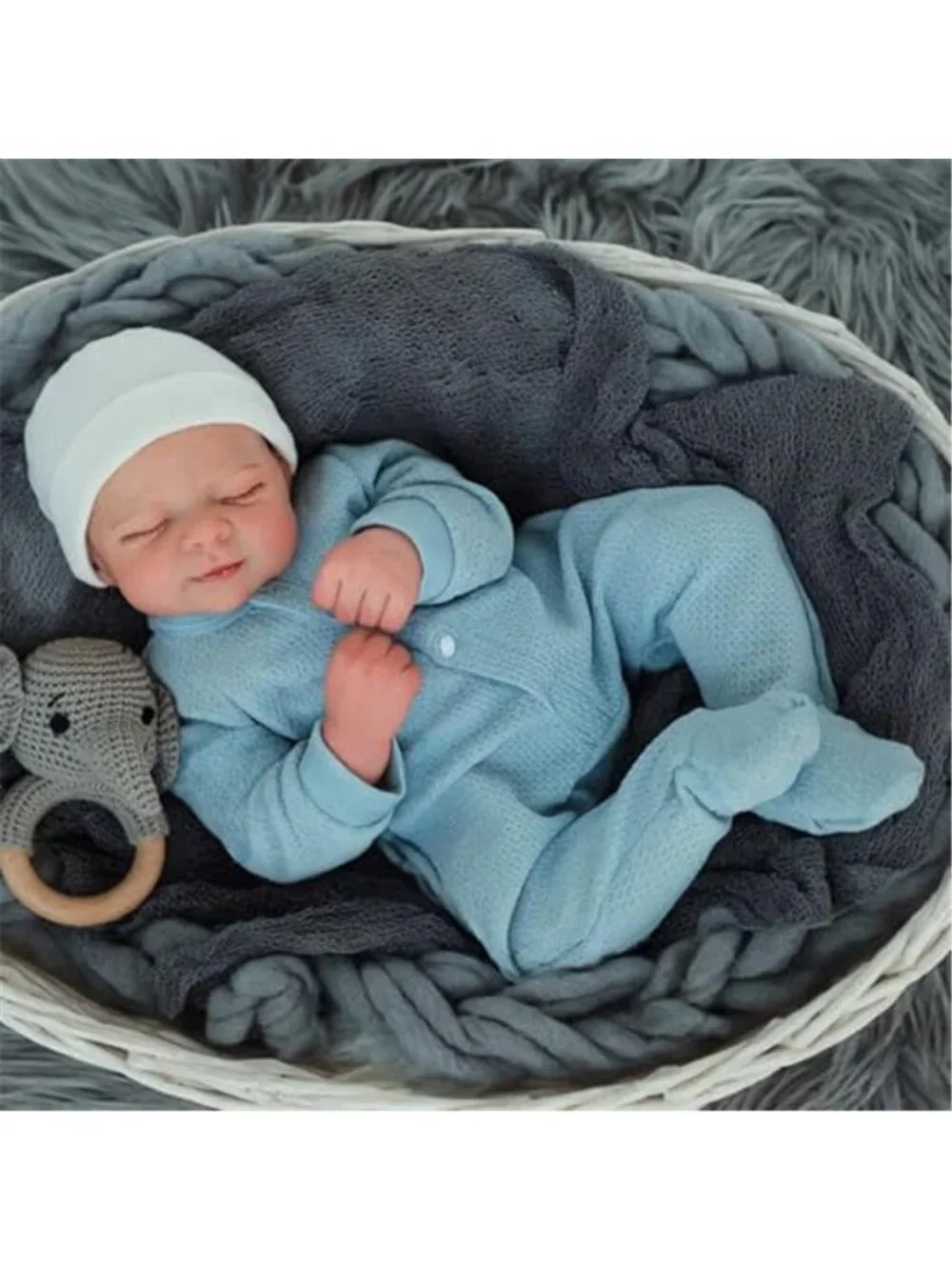 18 Inch Realistic Reborn Baby Boy Doll Full Body Vinyl Complete Gift Box Set